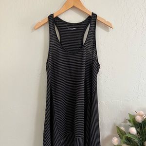 Eileen Fisher Green Stripe Linen Tunic Tank